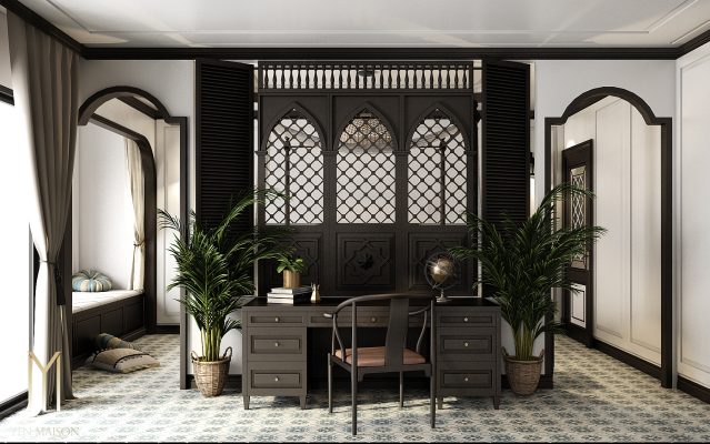 Nội thất phong cách indochine cho biệt thự phố