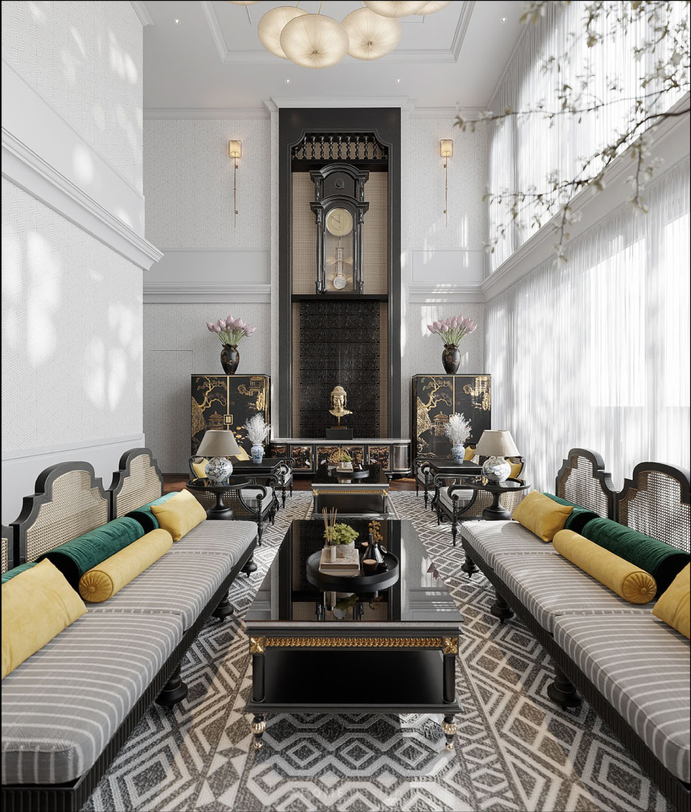 Nội thất phong cách indochine cho biệt thự phố