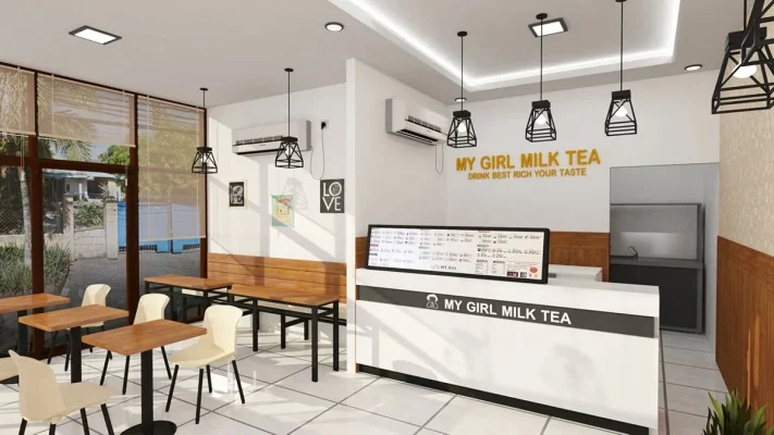 “simple milk tea shop decoration”