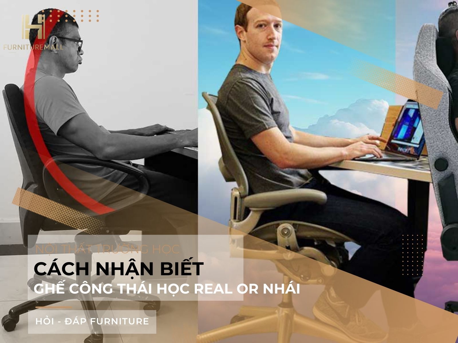 Cách nhận biết ghế công thái học “real” và ghế nhái?