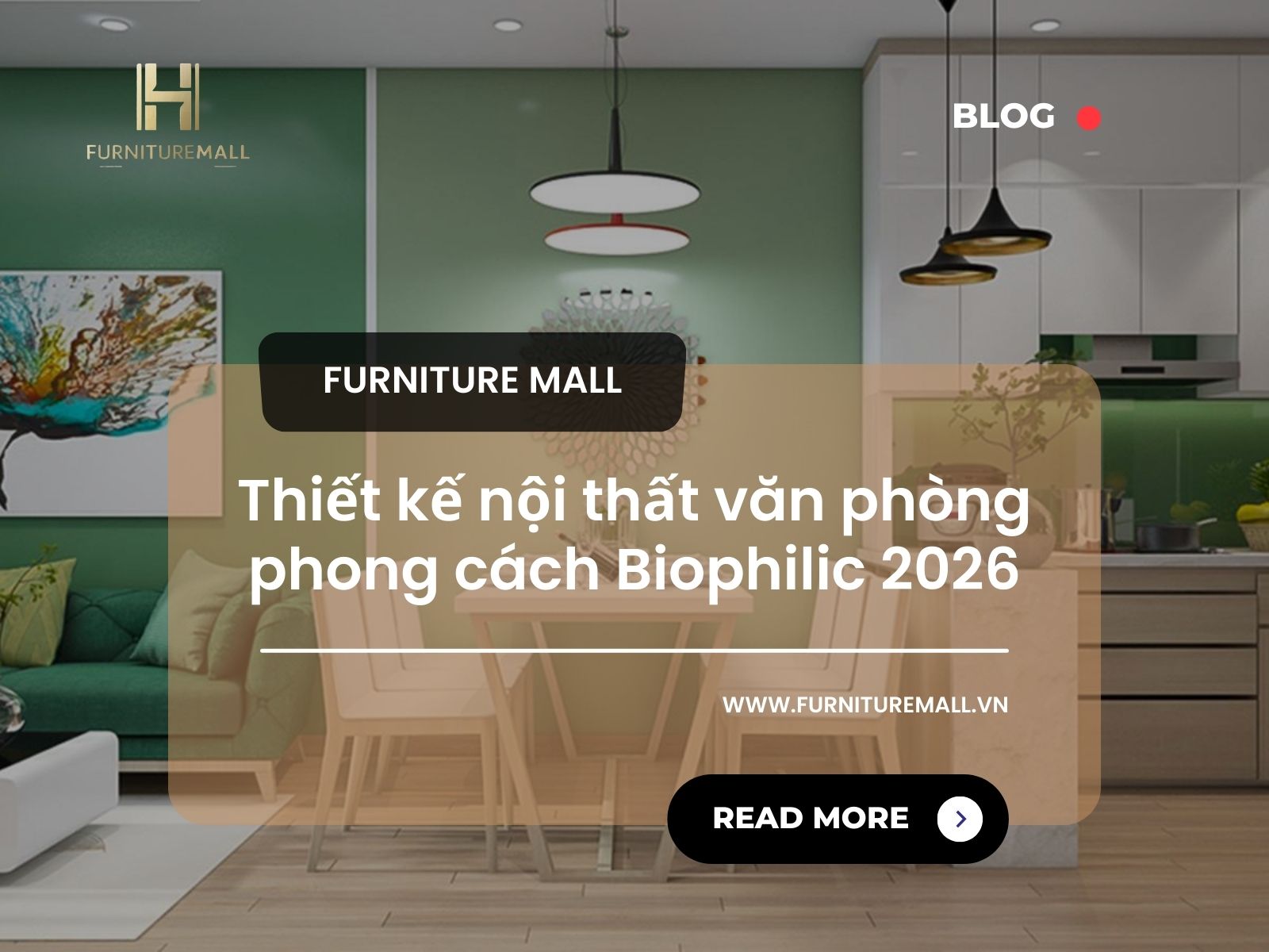 Thiết kế nội thất văn phòng phong cách Biophilic 2026