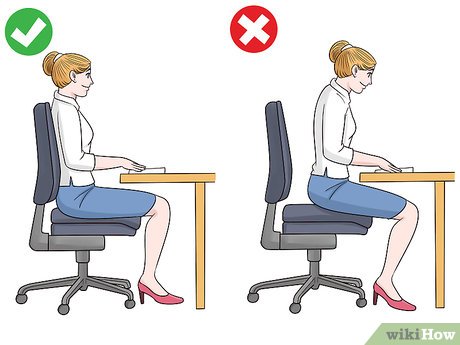 correct sitting posture laptop desk